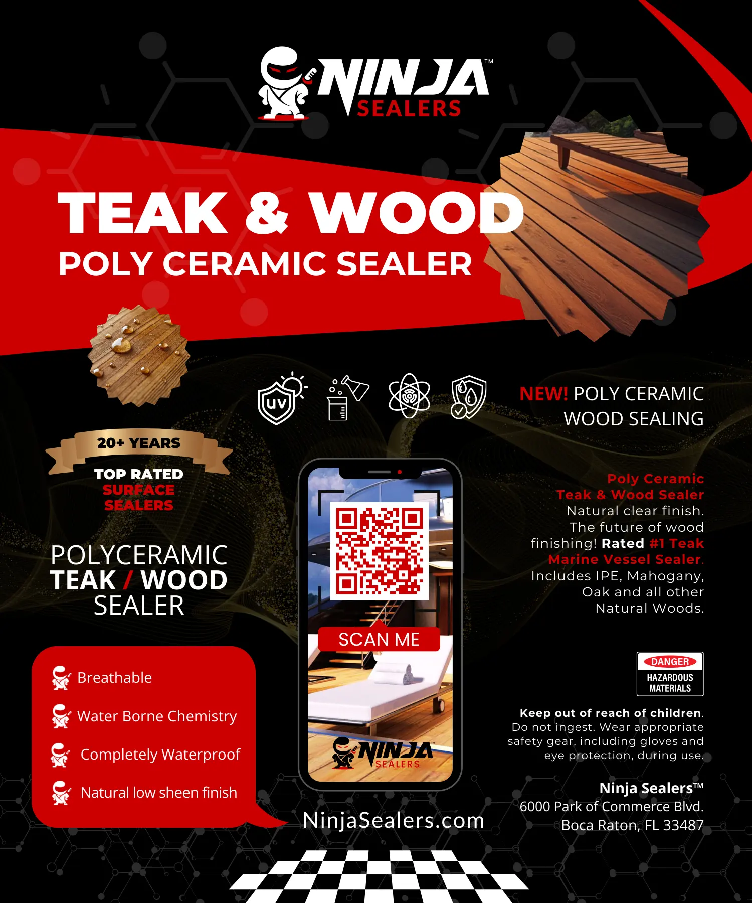 Ninja Sealers Poly Ceramic Top Best Rated Teak and Wood Sealer Including Marine Vessels
